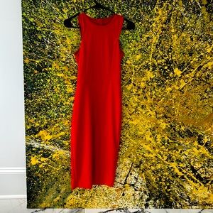 Size 4 red dress, polyester perfect for day or night. Never worn.